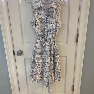 Antonio Melani Floral Sleeveless Belted Shirtdress